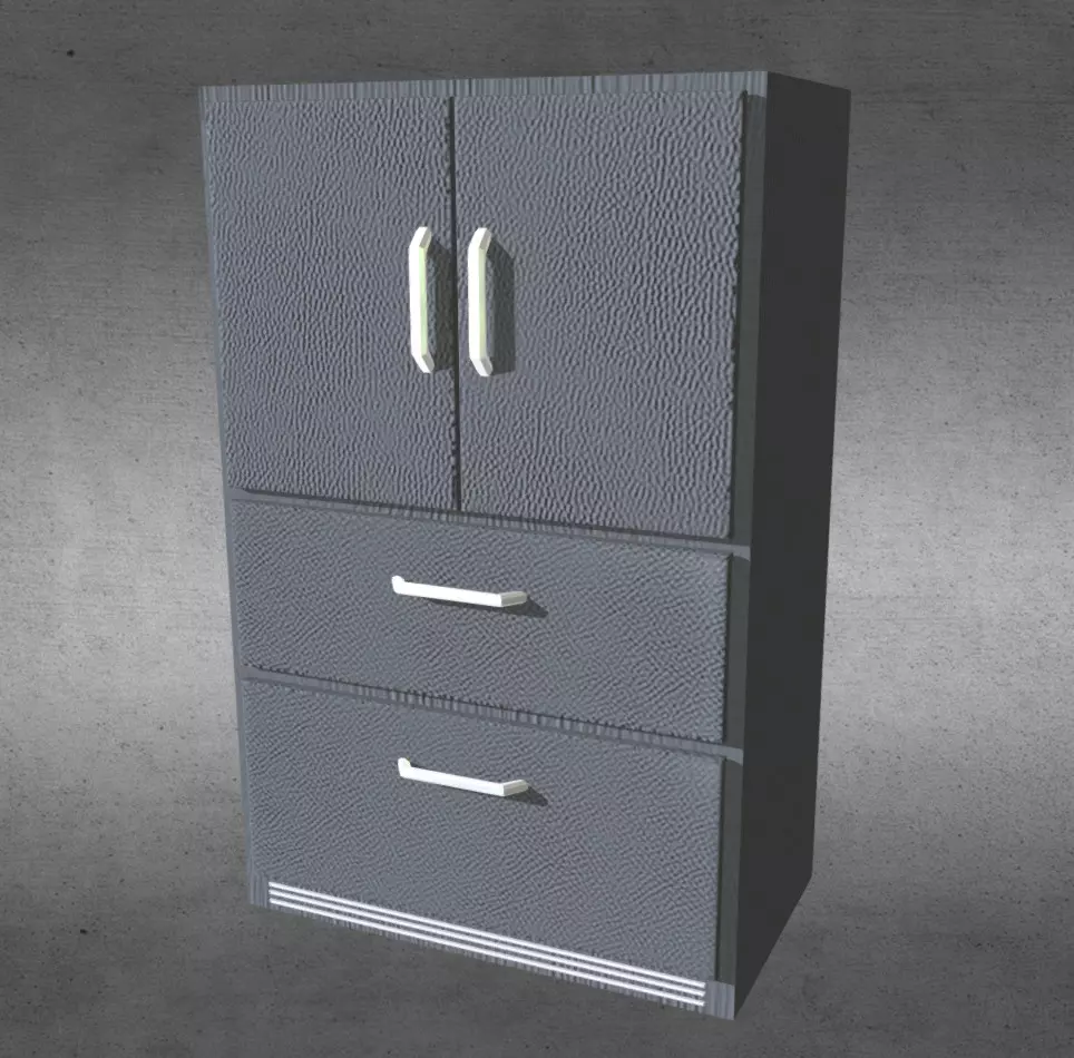 Animated Old Leather Fridge Low-poly 3D model