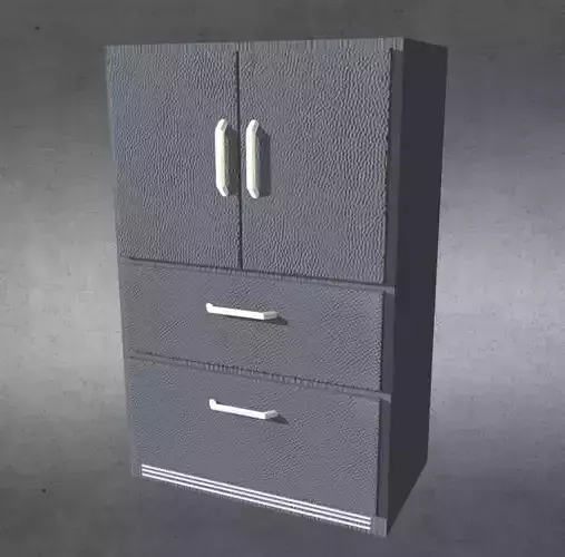 Animated Old Leather Fridge Low-poly 3D model