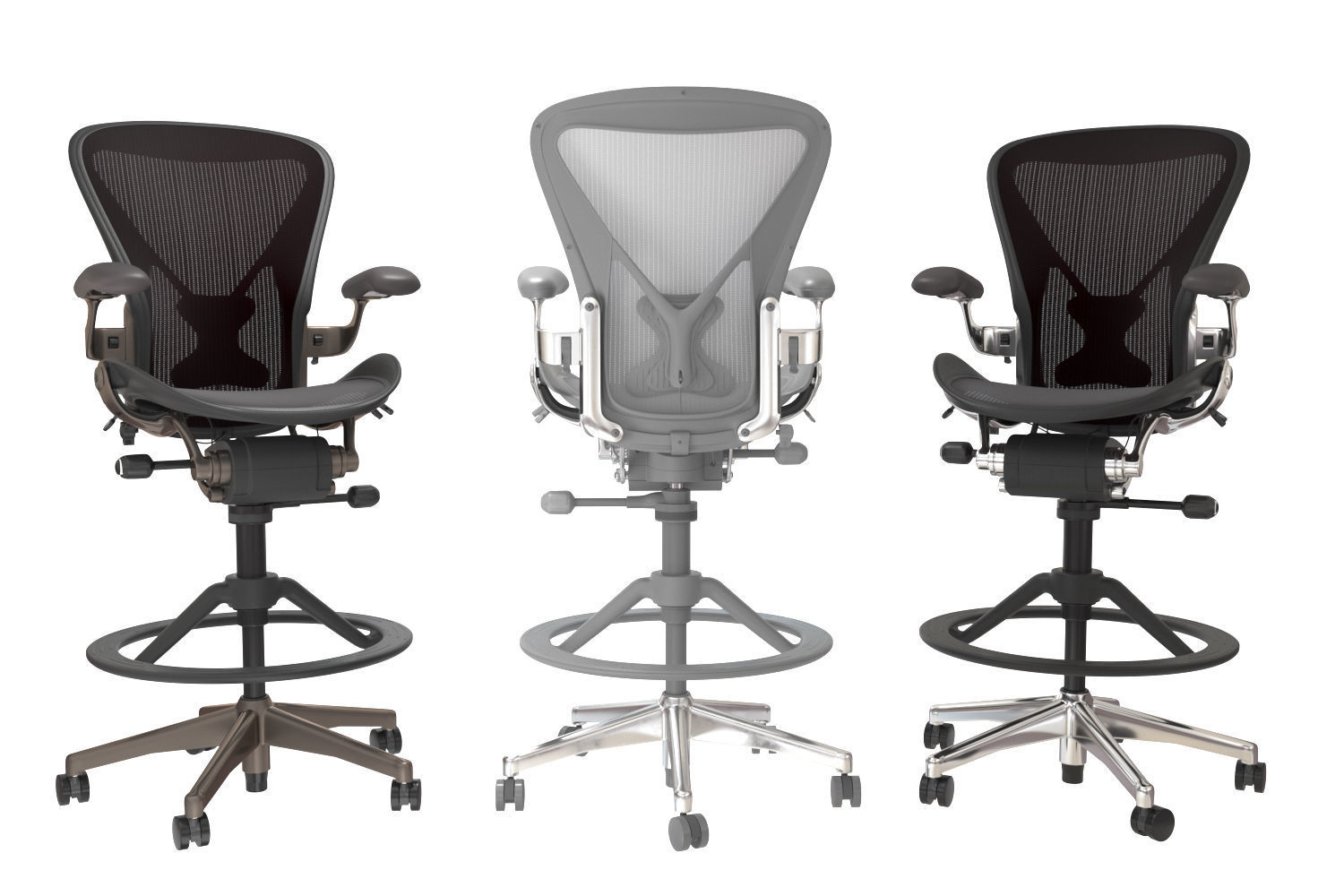 Herman Miller Aeron Stool 3D model_1