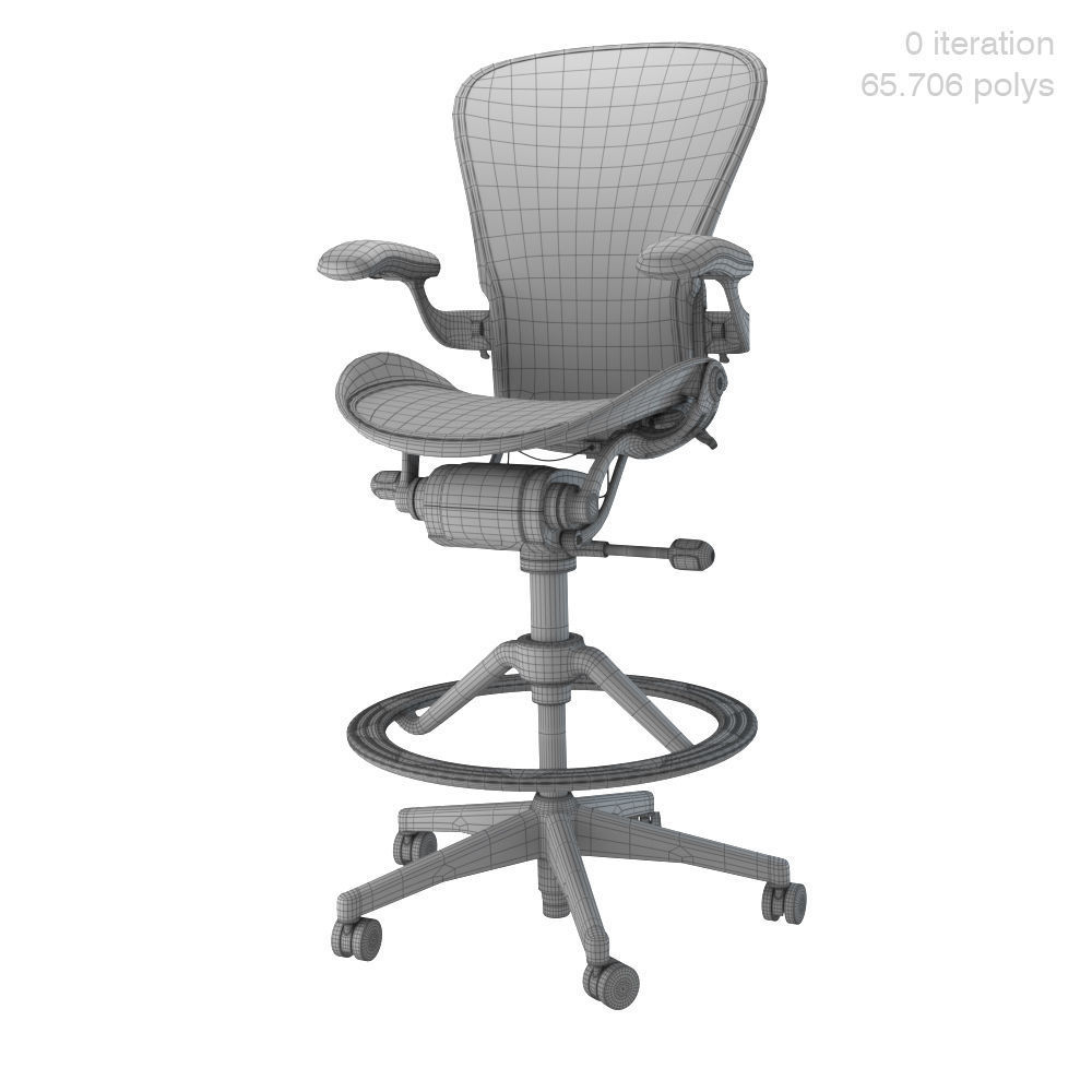 Herman Miller Aeron Stool 3D model_4