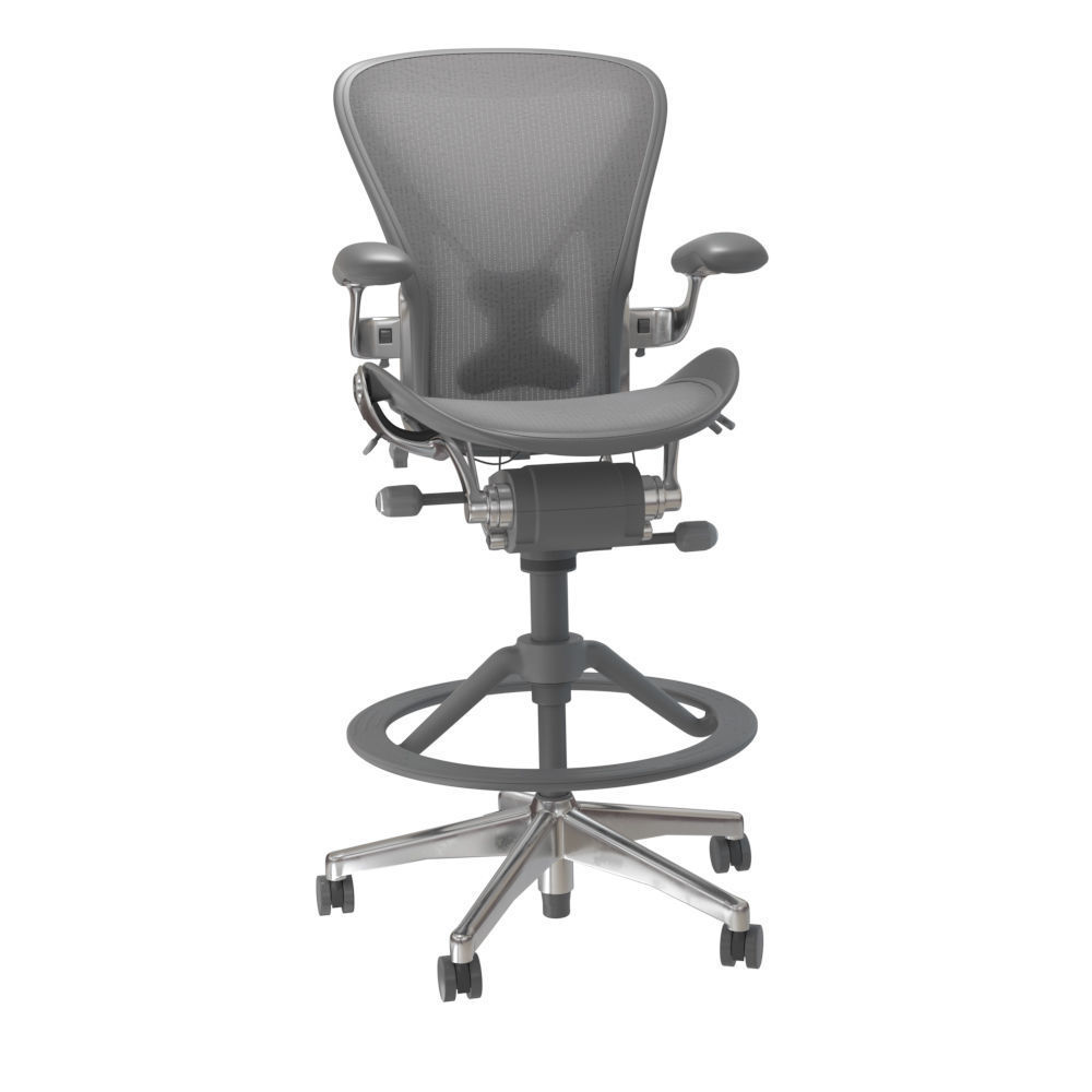 Herman Miller Aeron Stool 3D model_8