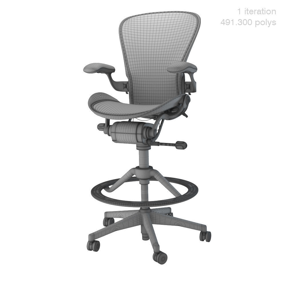 Herman Miller Aeron Stool 3D model_5