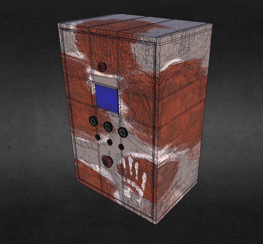 Rusty control box Low-poly 3D model_9