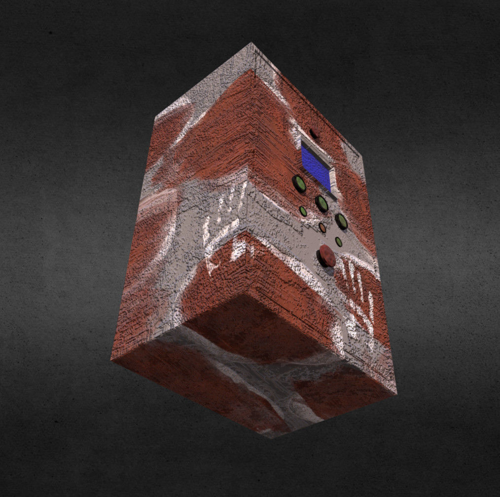 Rusty control box Low-poly 3D model_4