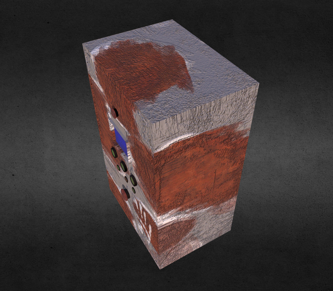 Rusty control box Low-poly 3D model_2