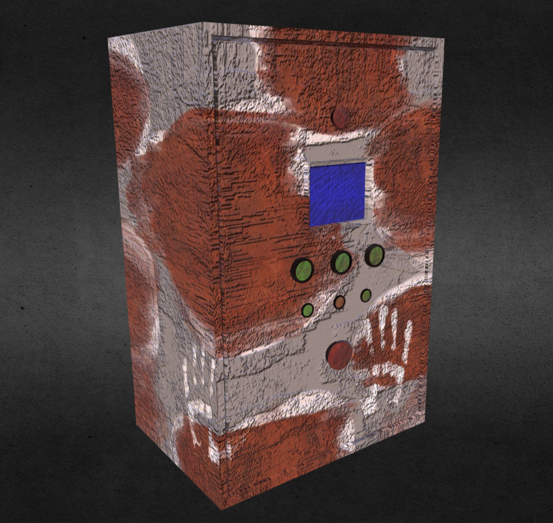 Rusty control box Low-poly 3D model_3