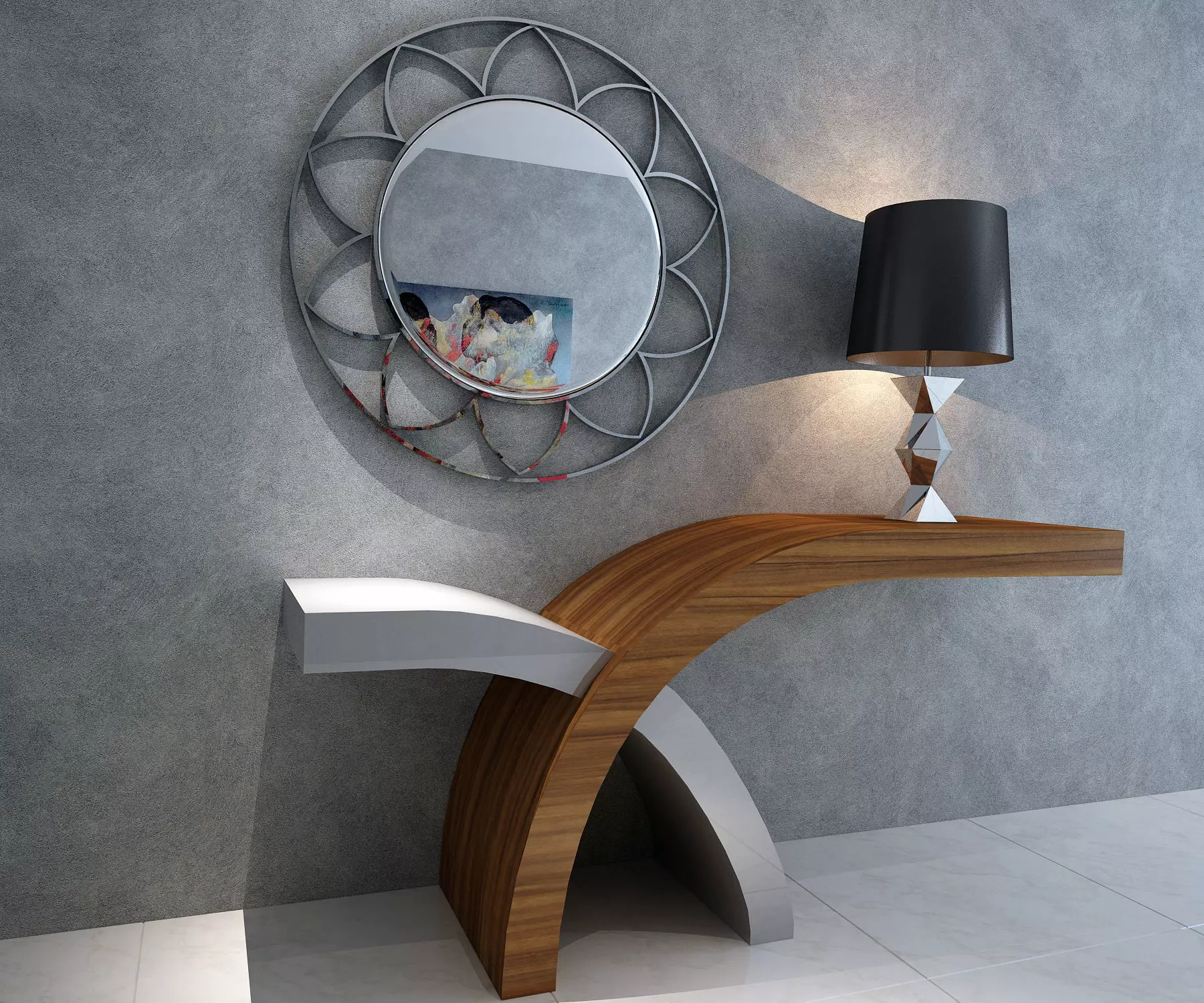 3D CONSOLE MODEL modern table design 3D model_0