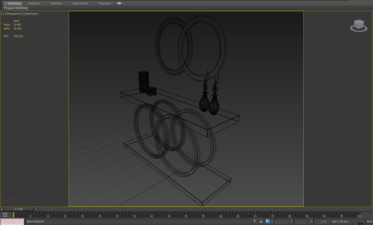3D CONSOLE MODEL 3D model modern table with two circular mirrors 3D model_5