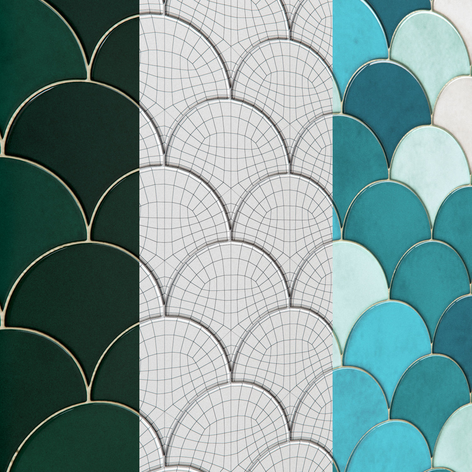 Fish tiles 3D model_1