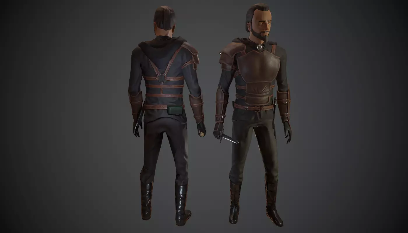 Medieval Thief Low-poly 3D model