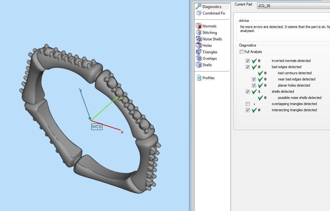 stylish gold ring bone shape with diamonds 3D print model 3D print model_8