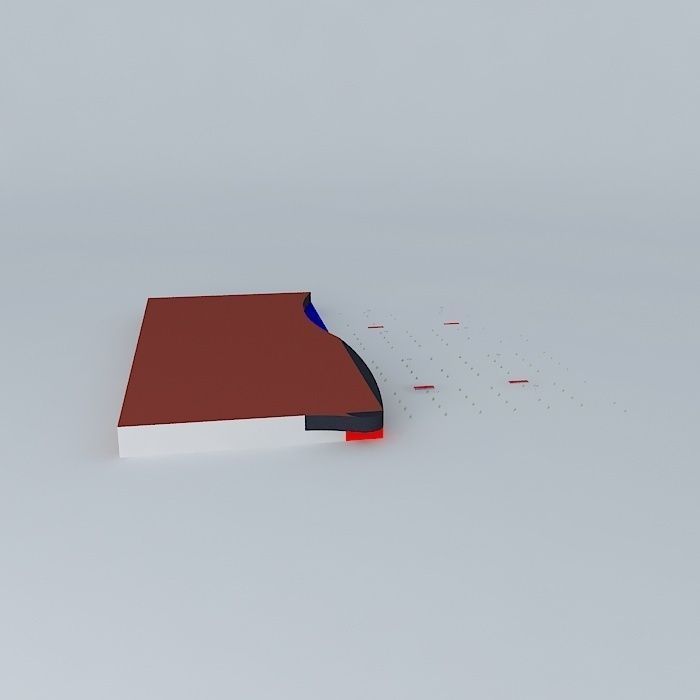 Intersection piece of paper Free 3D model_2