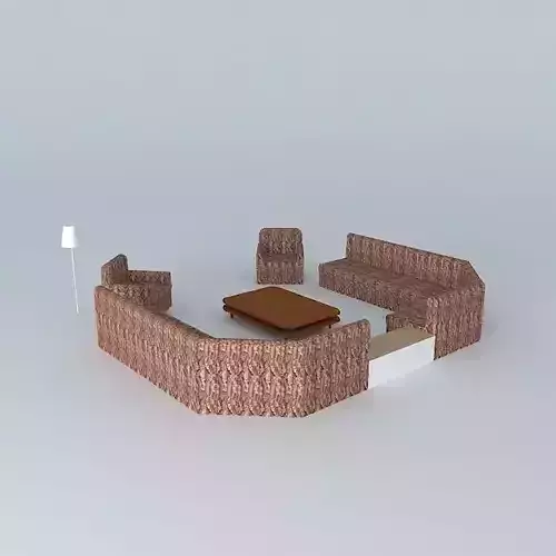 interior living room furniture set Free 3D model