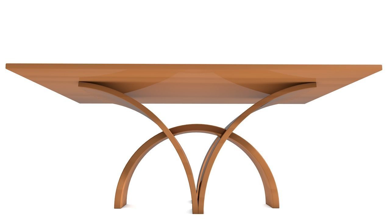 Wooden Dining Table Low-poly 3D model_5