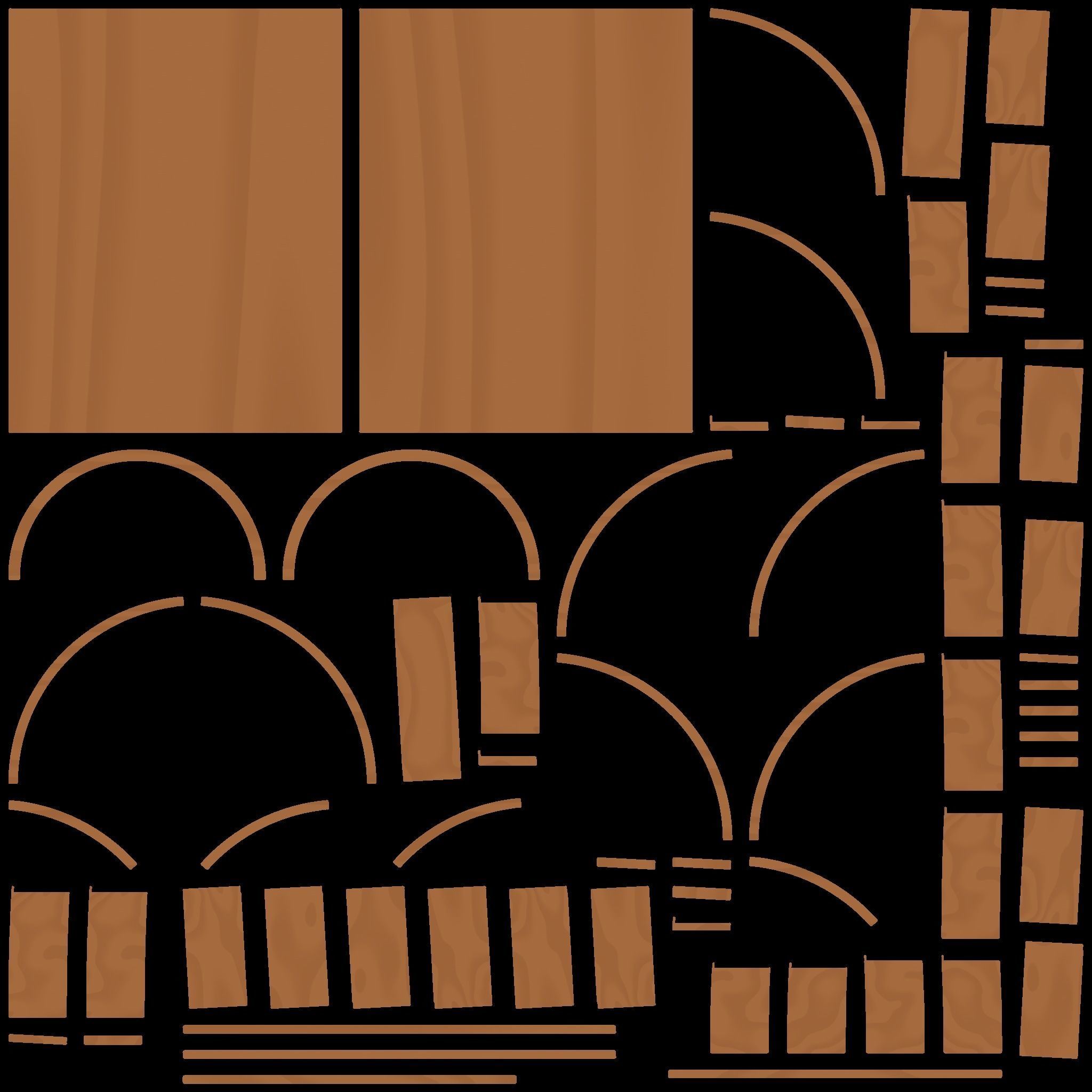 Wooden Dining Table Low-poly 3D model_11