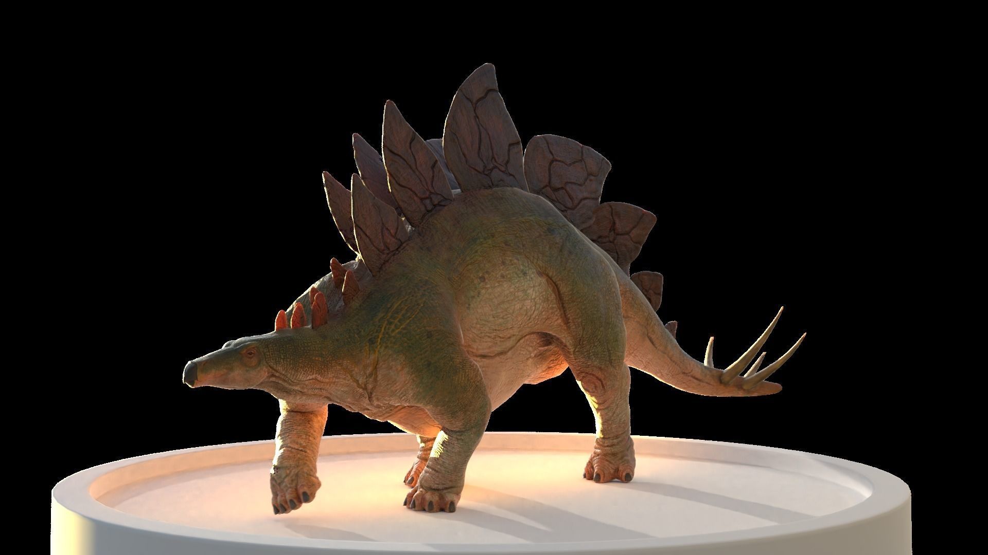 Jurassic Park Stegosaurus Blender Low-poly 3D model_18