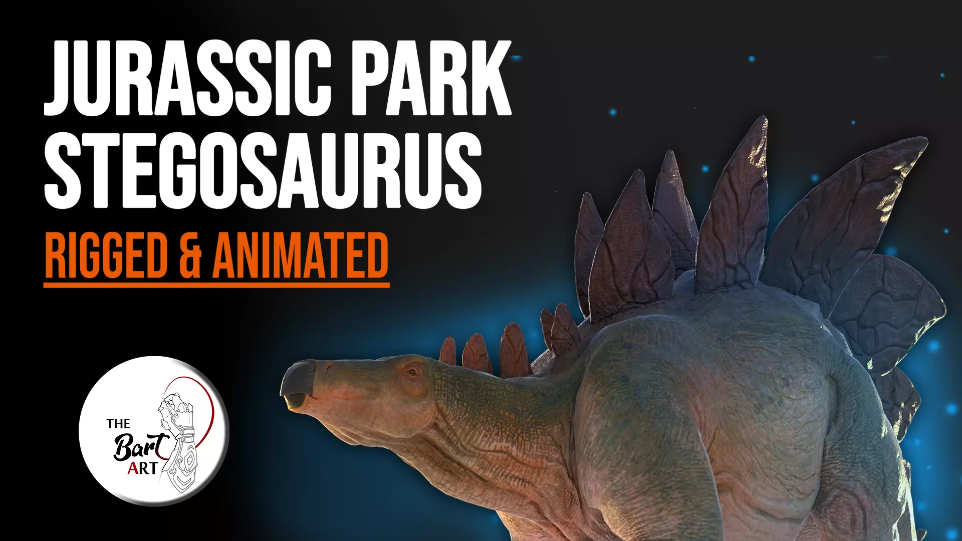 Jurassic Park Stegosaurus Blender Low-poly 3D model_0