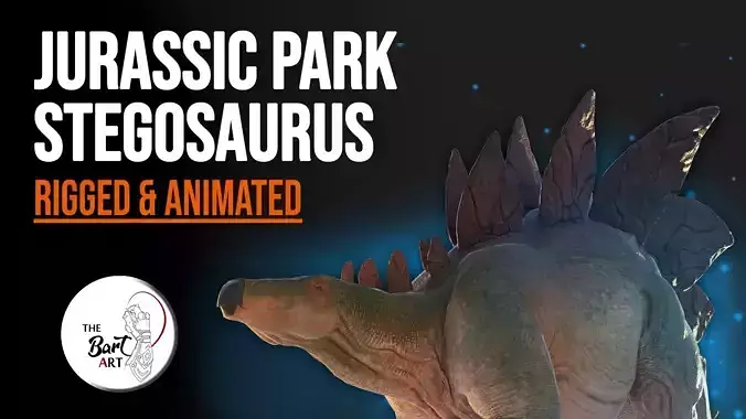 Jurassic Park Stegosaurus Blender Low-poly 3D model