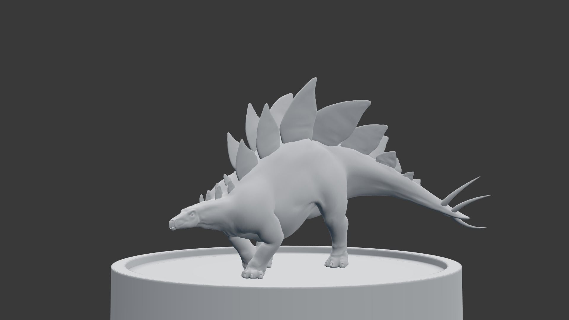 Jurassic Park Stegosaurus Blender Low-poly 3D model_5