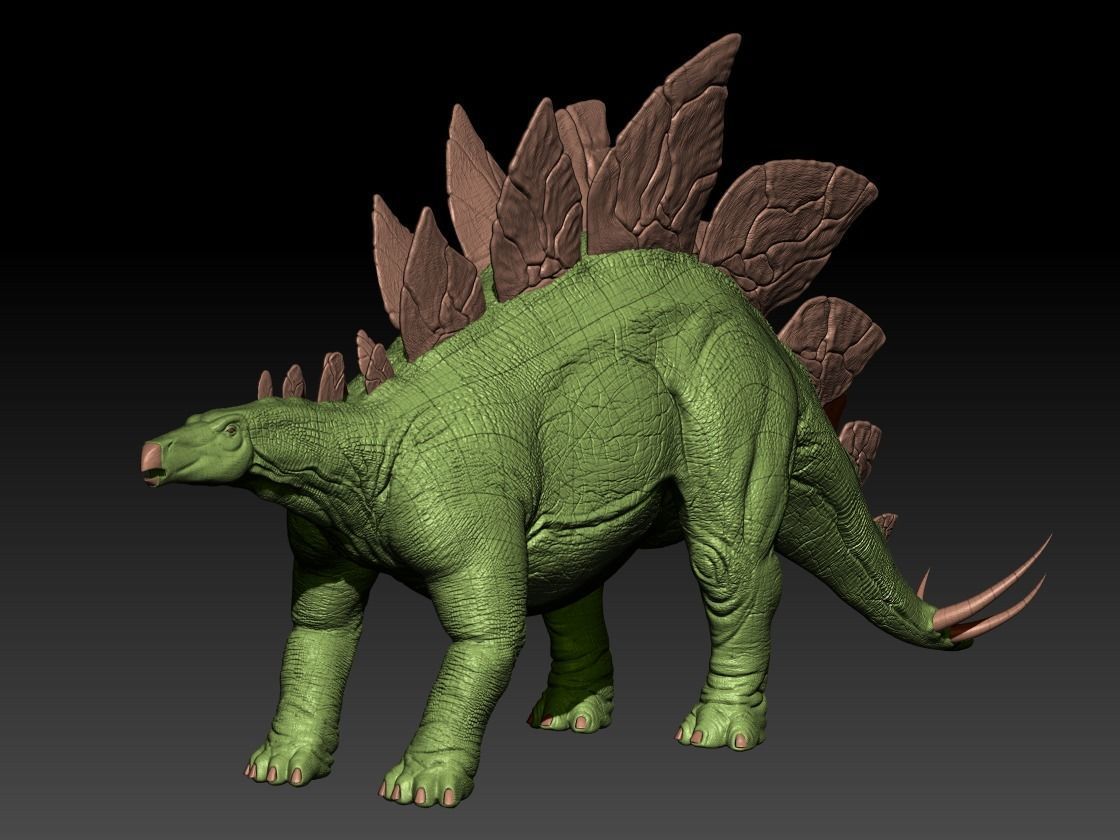 Jurassic Park Stegosaurus Blender Low-poly 3D model_16