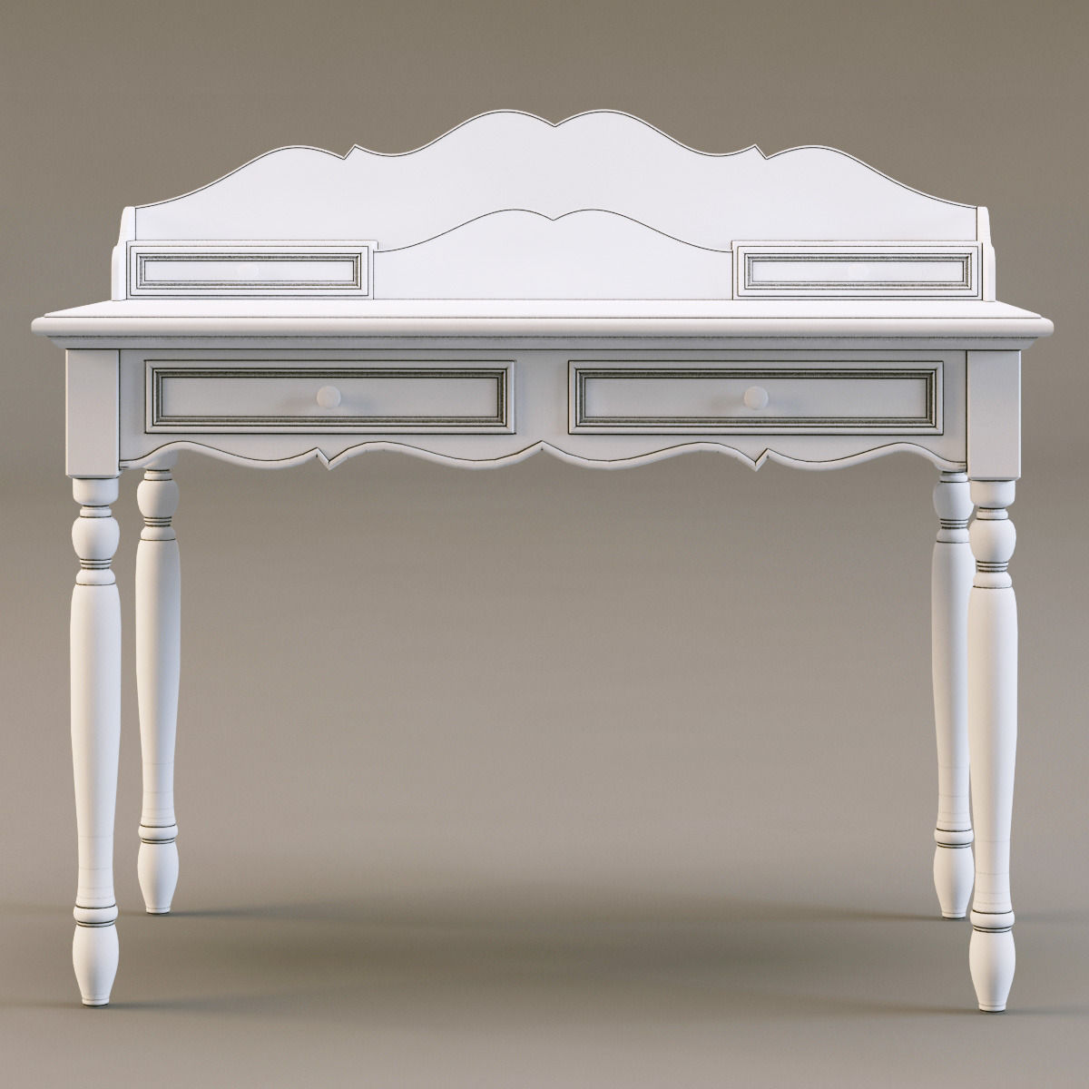 country corner PBDF table 3D model_1