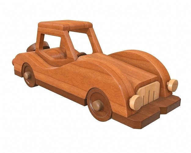 Car retro wooden 3D model