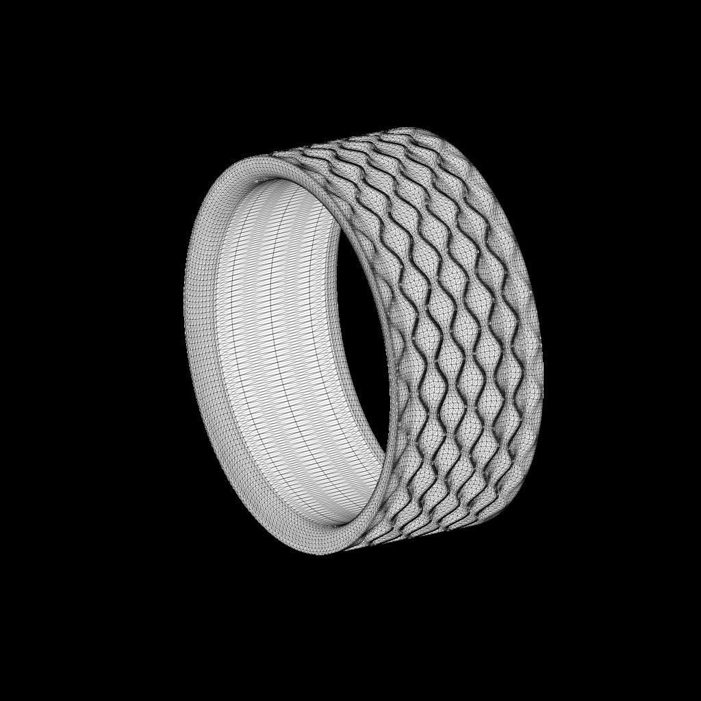 Ring desert waves 3D print model_4