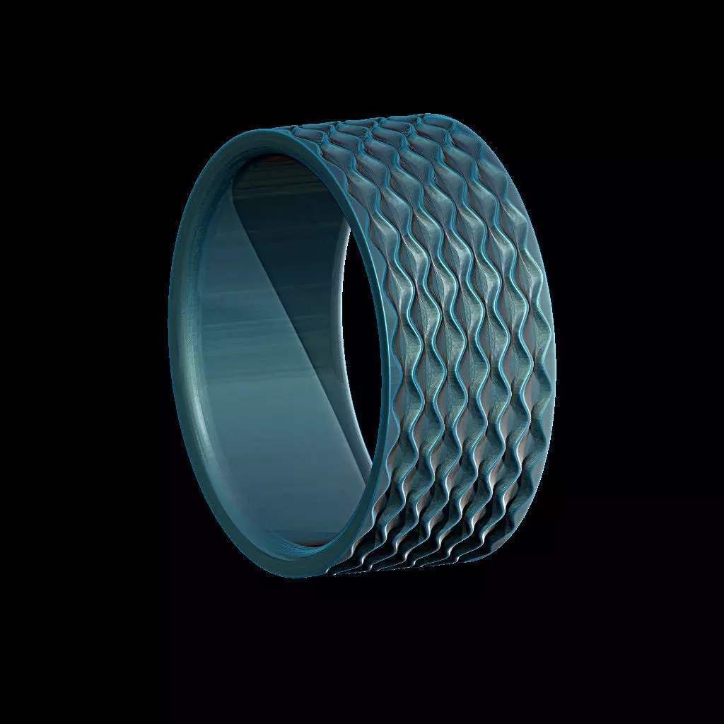 Ring desert waves 3D print model_0
