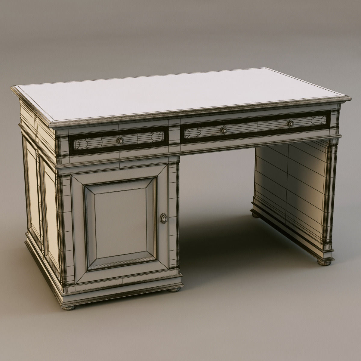 country corner PBDA table 3D model_4