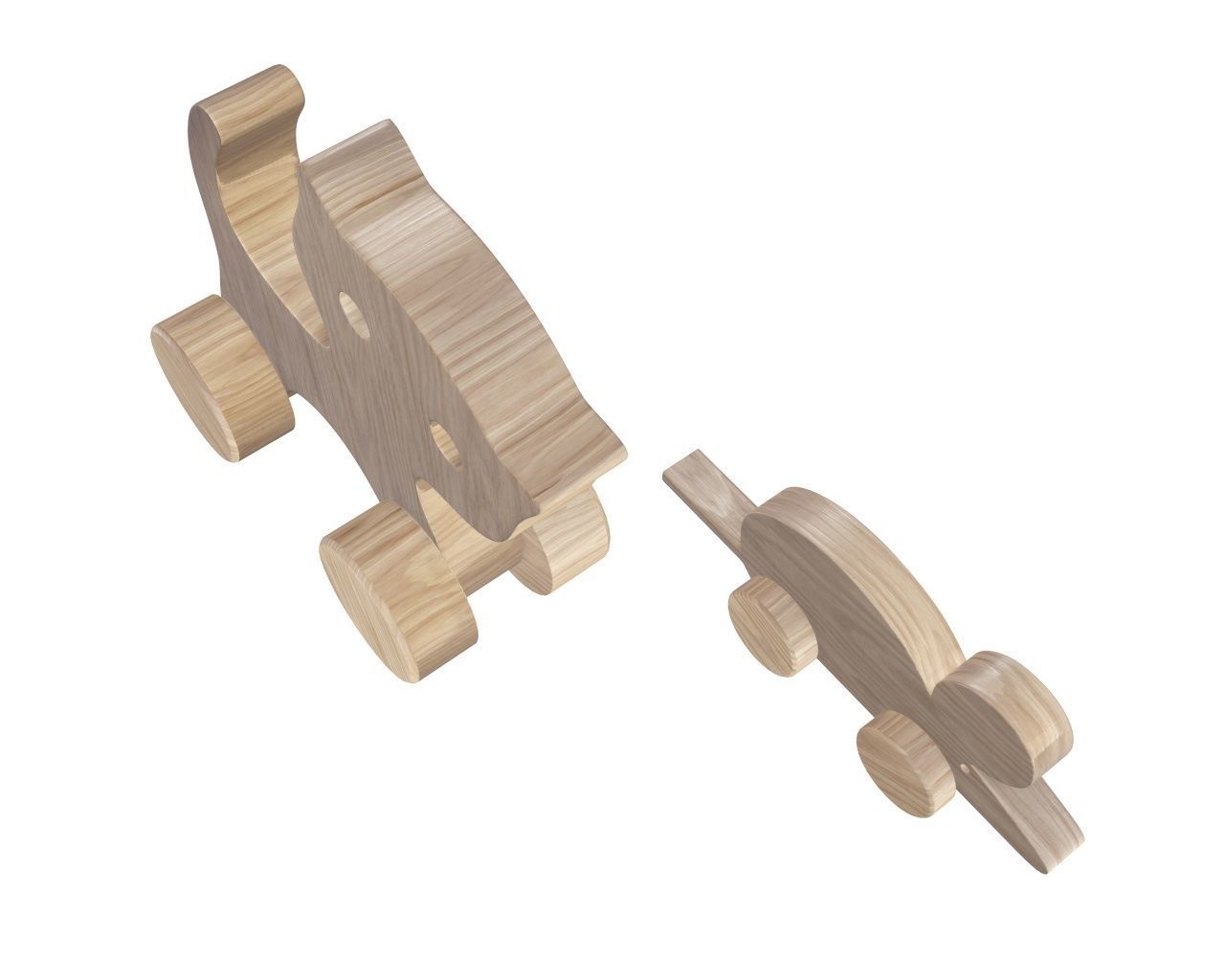 Cat wooden 3D model_4