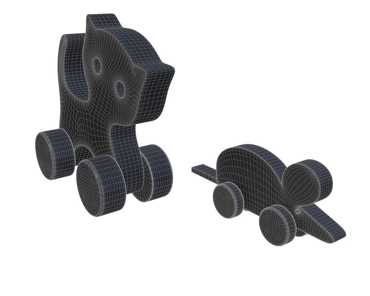 Cat wooden 3D model_6