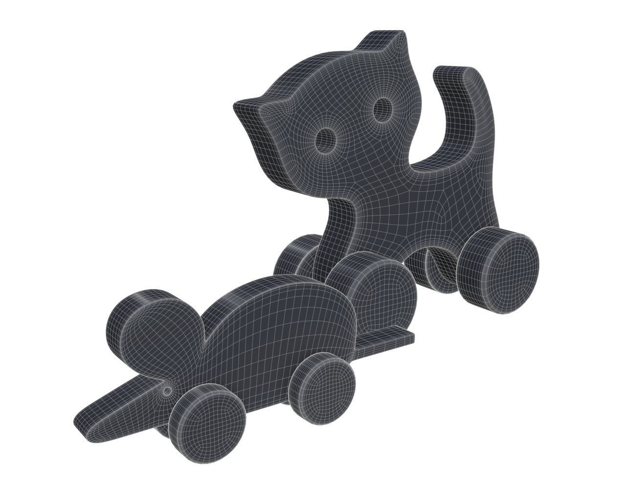 Cat wooden 3D model_5