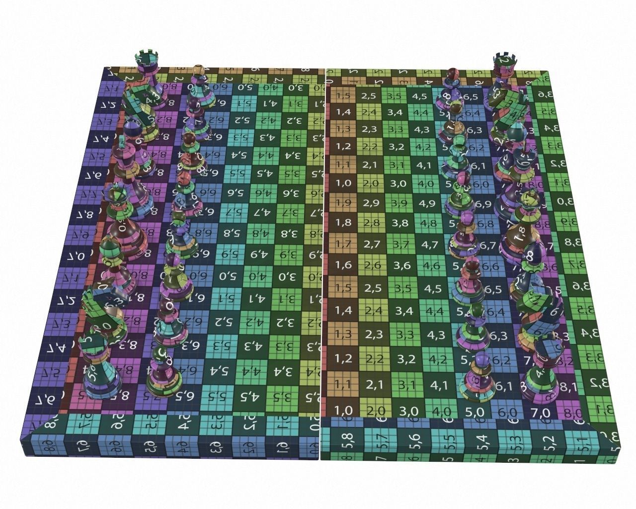 Chessboard game pieces 3D model_7