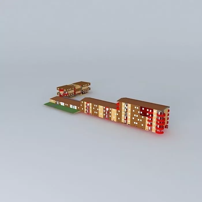Urban Renovation Project From a Saint Martin D'heres neig... Free 3D model