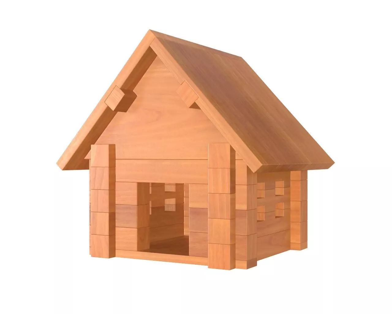 House wooden 1 3D model_0