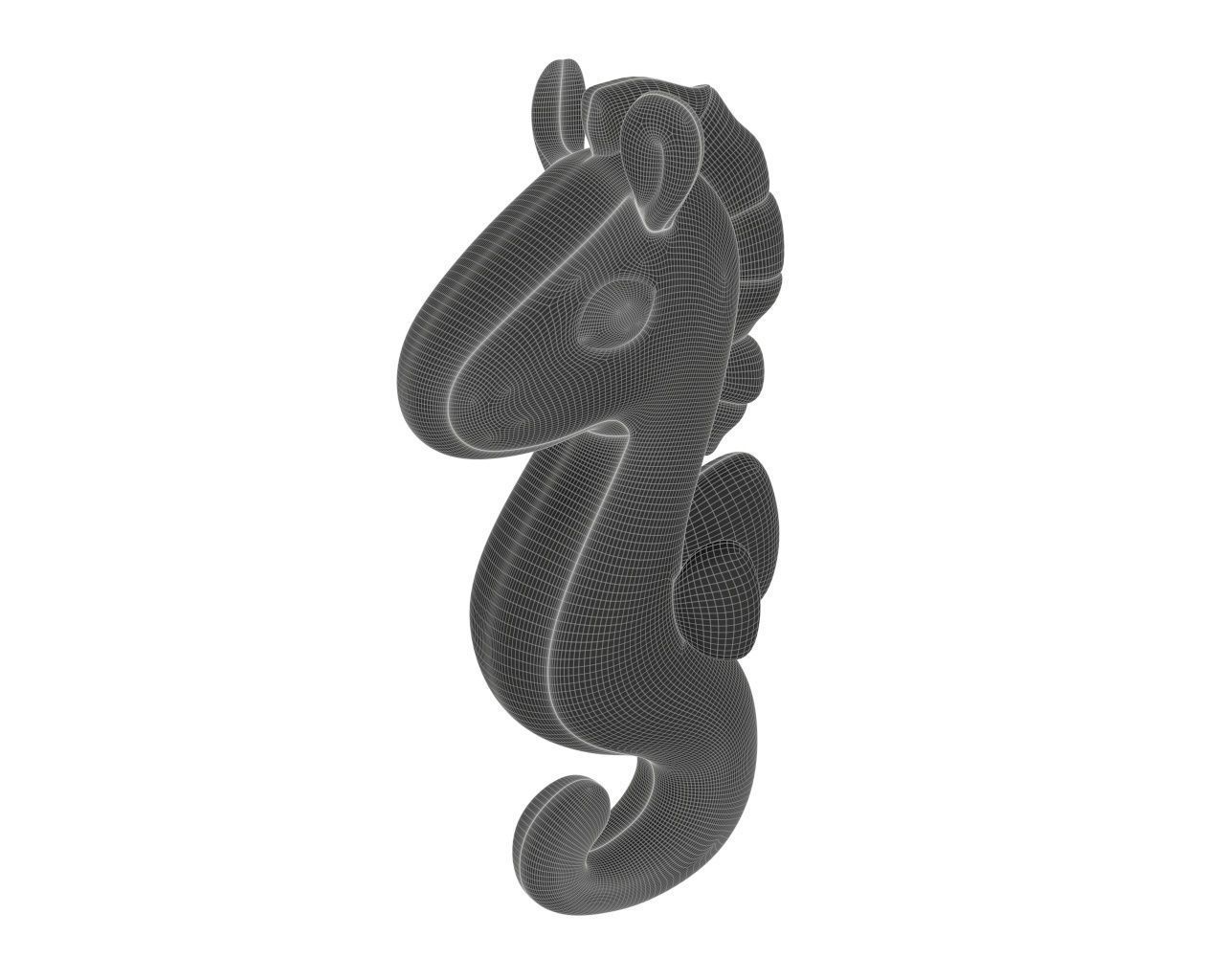 Seahorse plushie toy 3D model_7