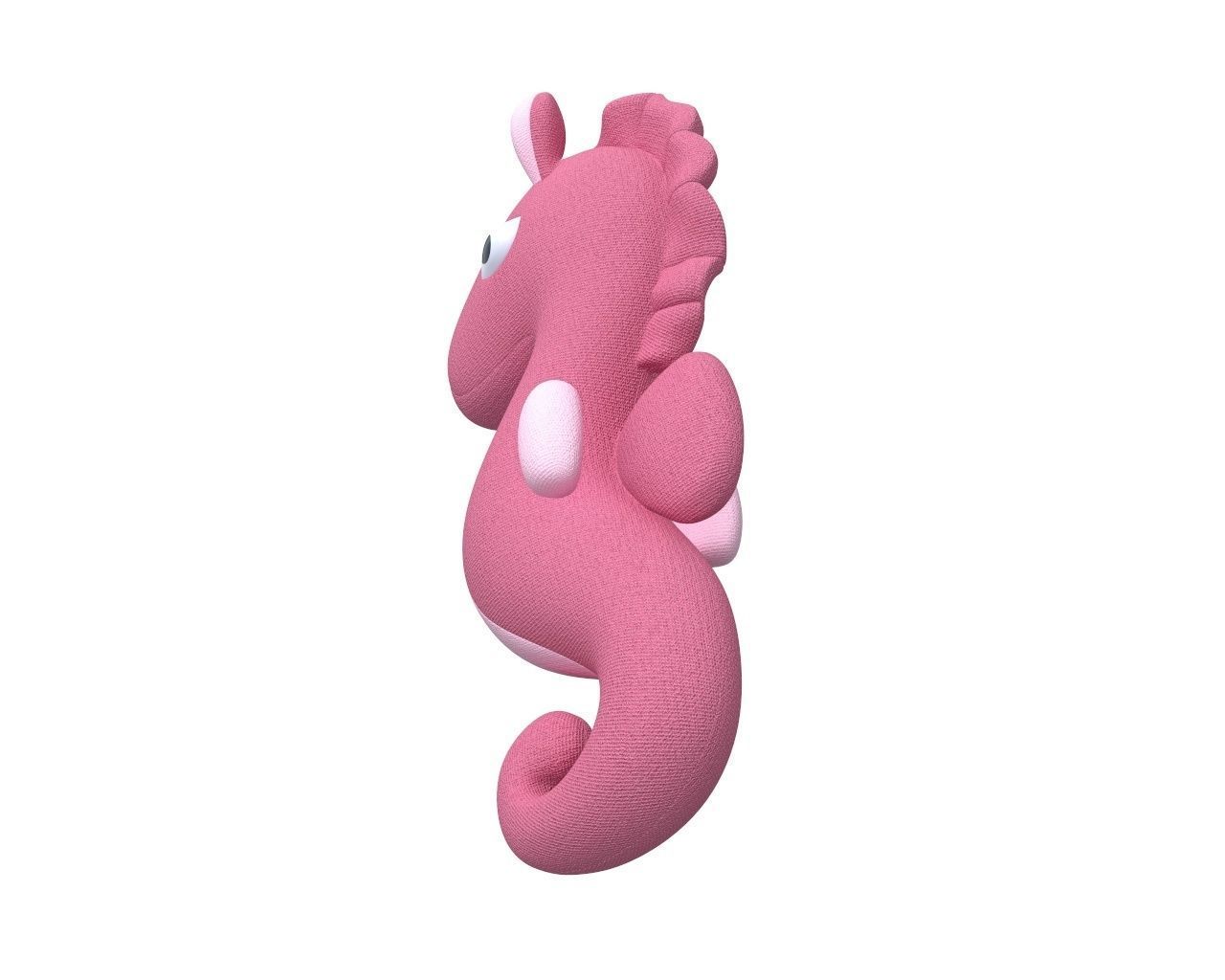 Seahorse plushie toy 3D model_4