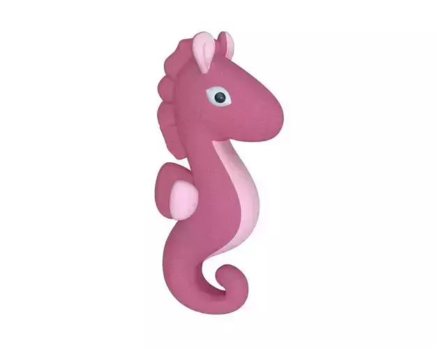Seahorse plushie toy 3D model