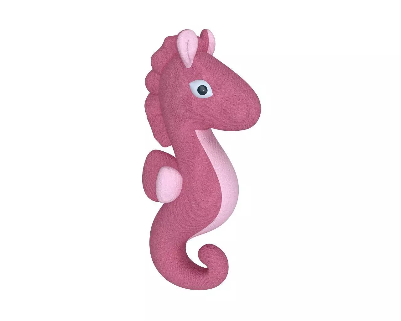 Seahorse plushie toy 3D model_0