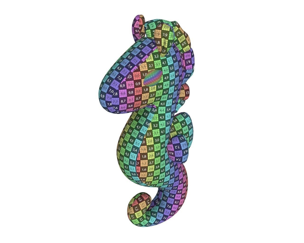 Seahorse plushie toy 3D model_6