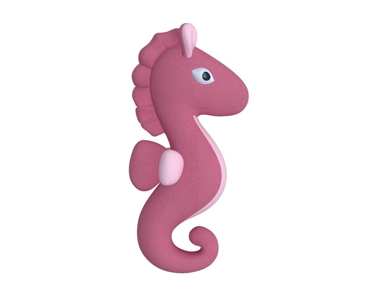 Seahorse plushie toy 3D model_2