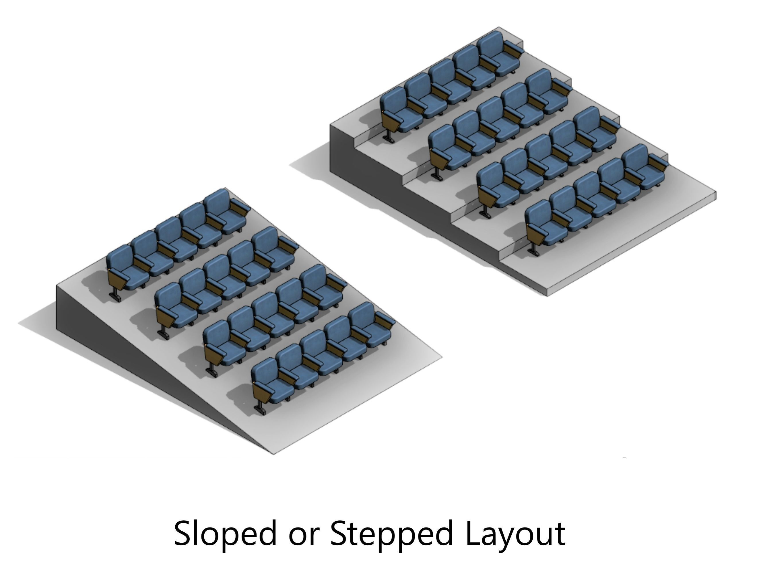 Parametric Audience Seating Array - Revit Family 3D model_2