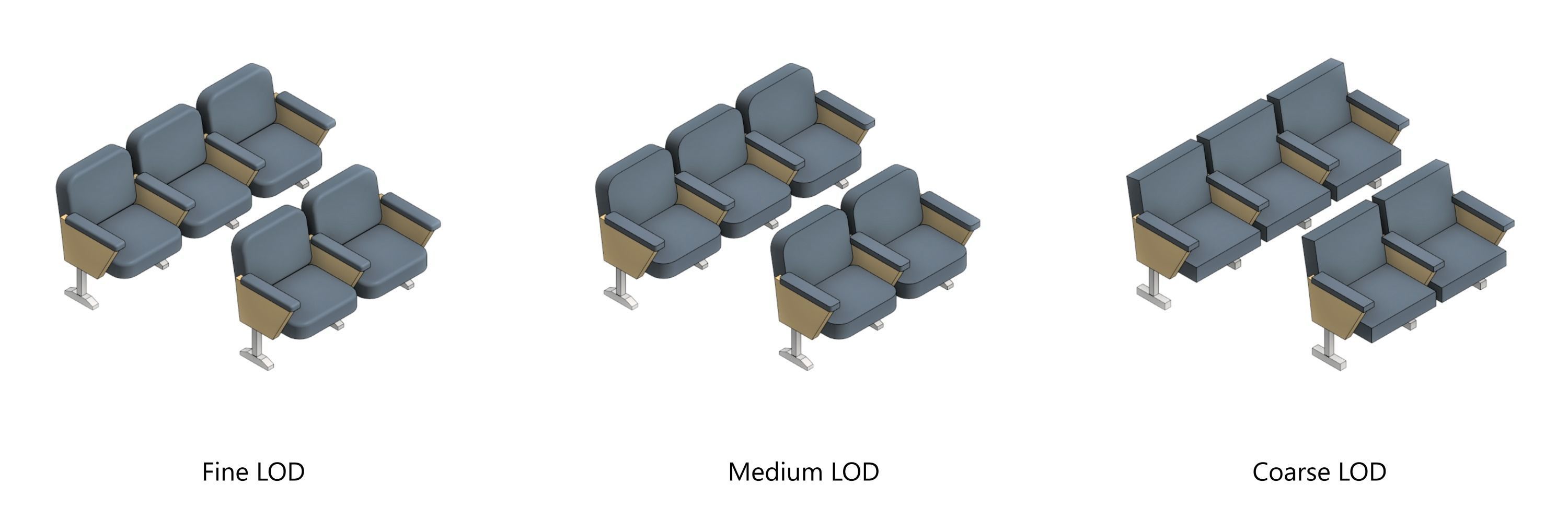 Parametric Audience Seating Array - Revit Family 3D model_4