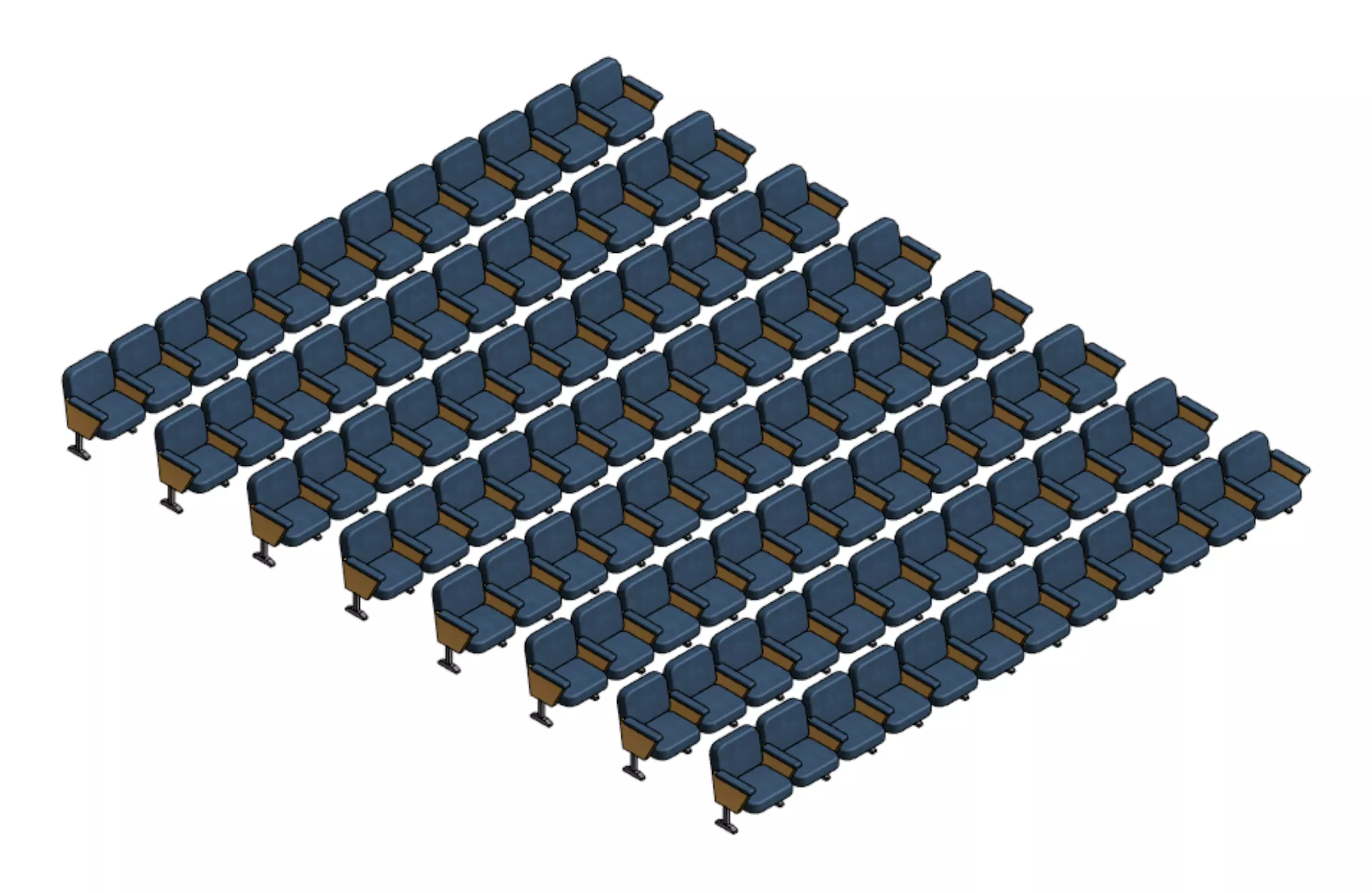 Parametric Audience Seating Array - Revit Family 3D model_0