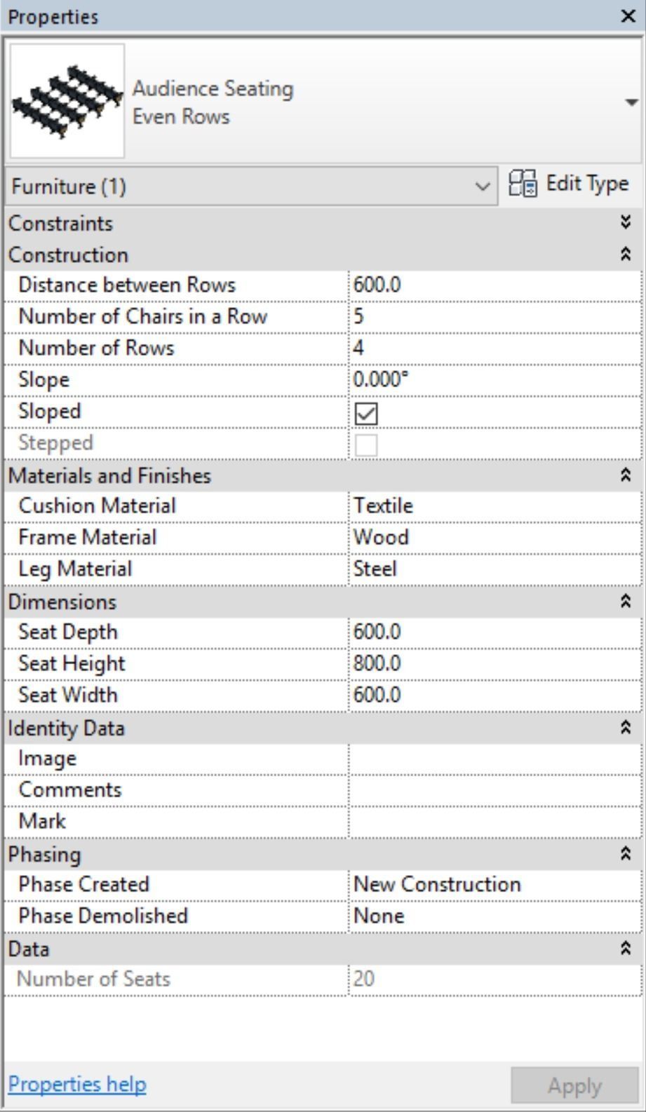 Parametric Audience Seating Array - Revit Family 3D model_5