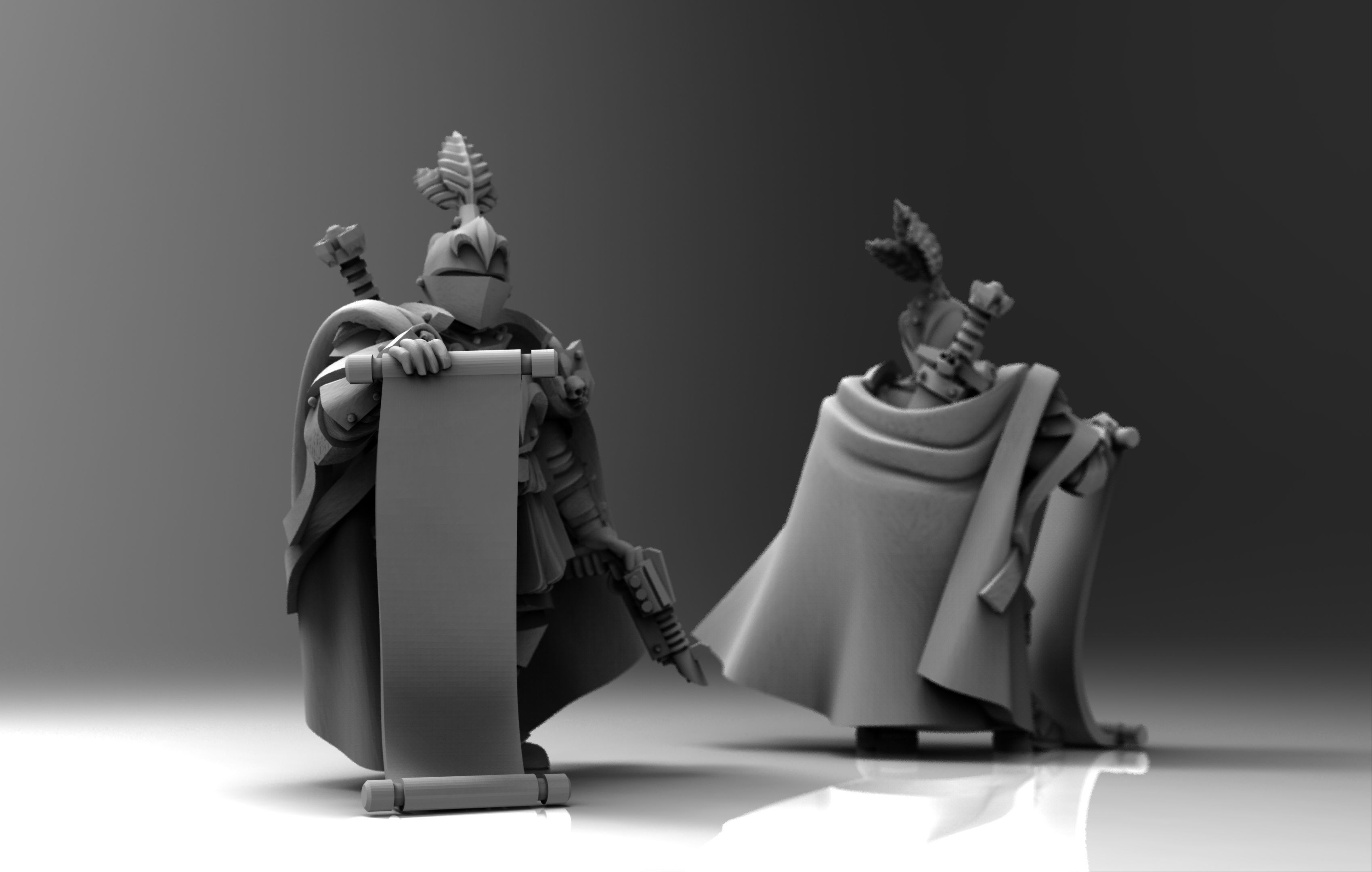 Feudal Guard Male Higher Officers 3D print model_3