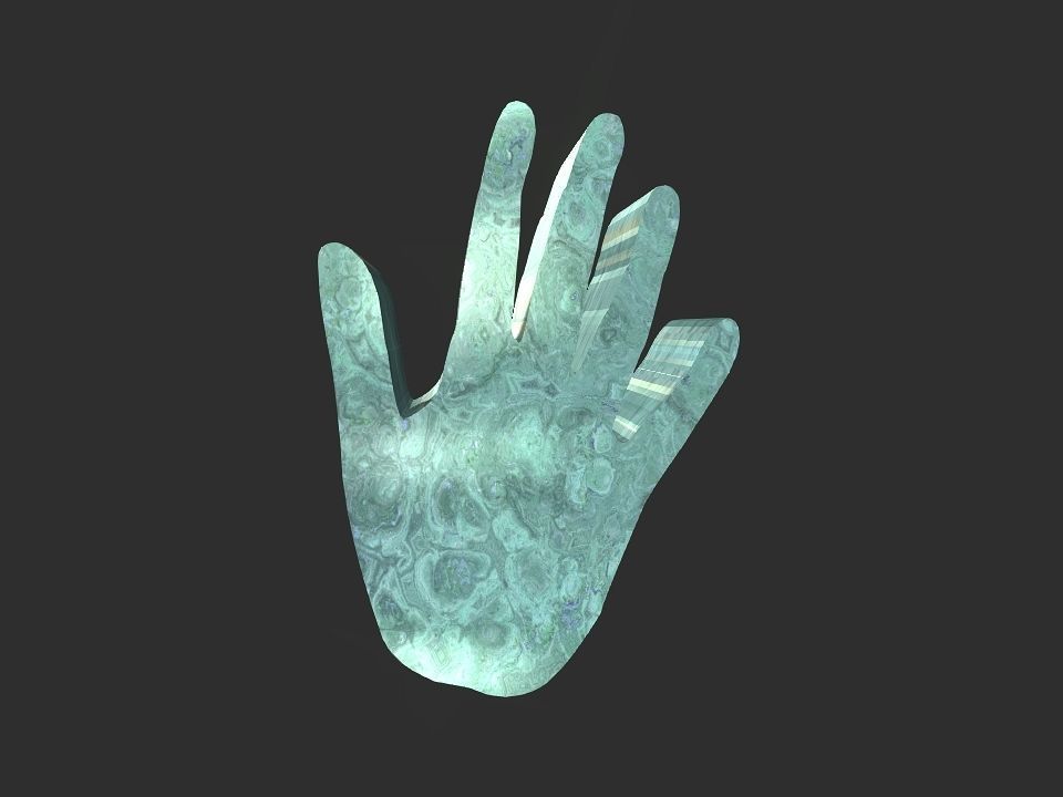 Hand 3d 2d shape 3D print model_4