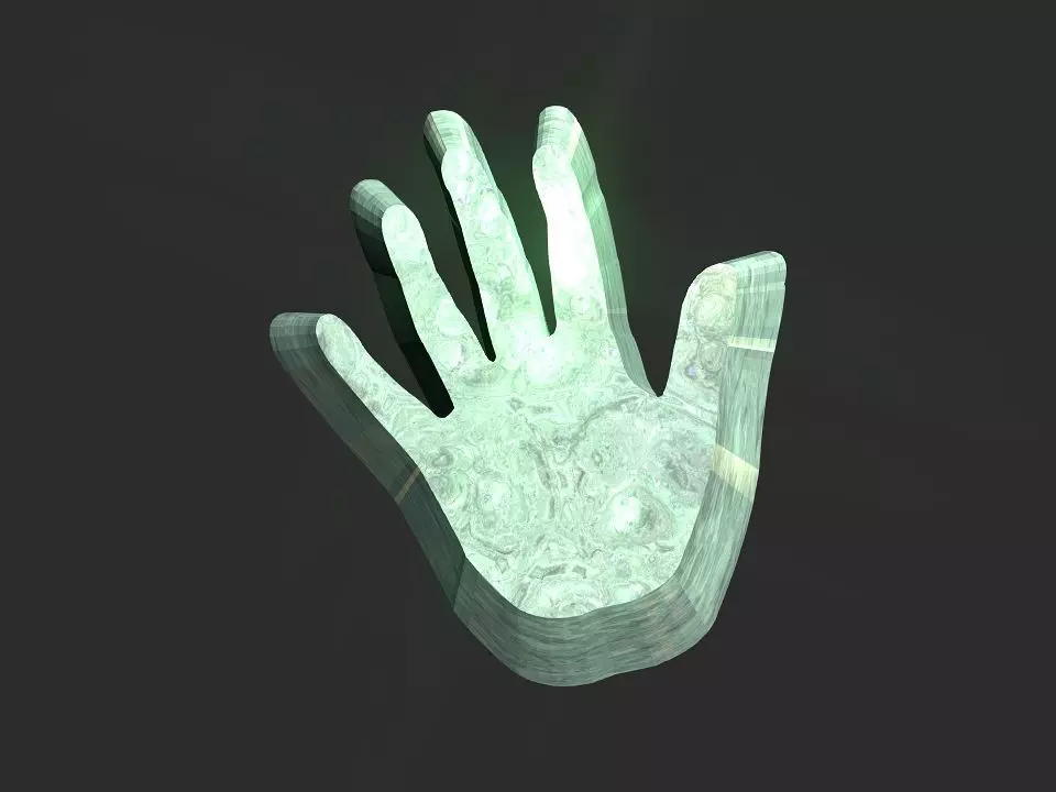 Hand 3d 2d shape 3D print model_0