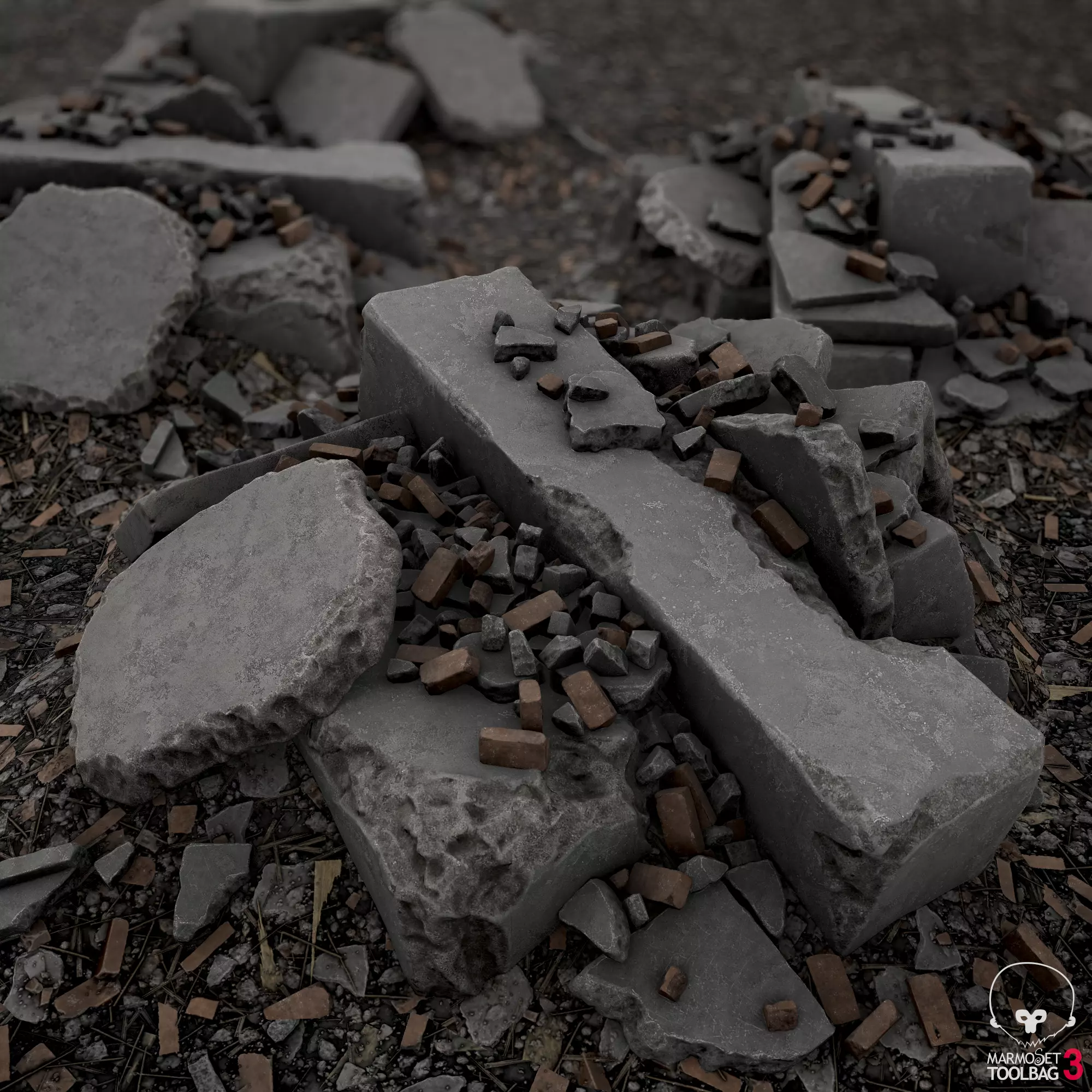 Debris Piles  Free 3D model_0