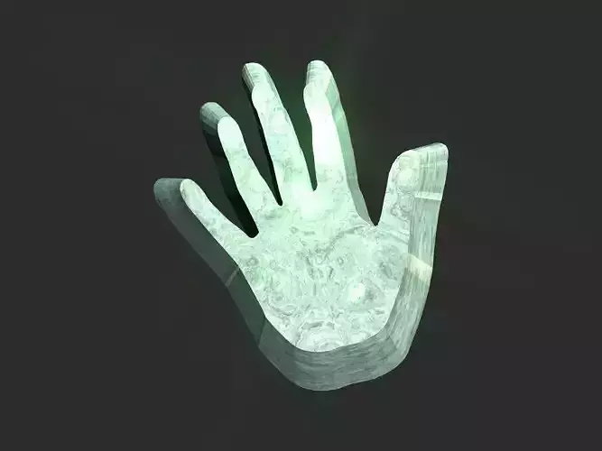Hand 3d 2d shape